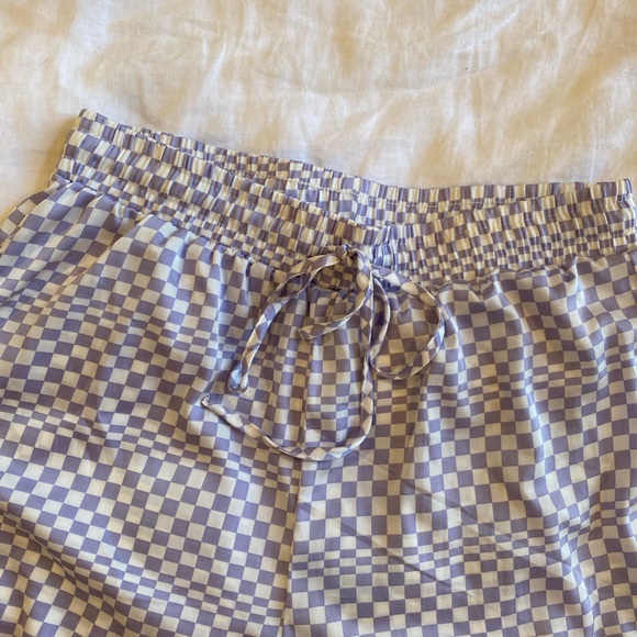 Mauve & white checked flowy pyjamas - Picture 8 of 10